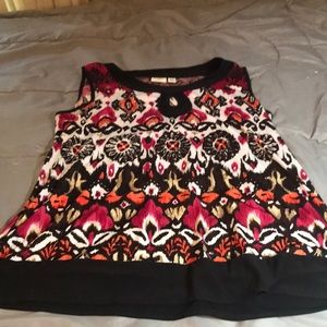 14/16w Cato Pink/Black/White Sleeveless Top